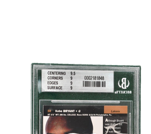 1996-97 Upper Deck KOBE BRYANT Rookie!!#58 BGS 9 - Unterklassen 9,5, 9,9,9 - Bild 3 von 3