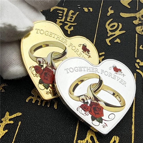 Rosas para el amor"" fichas de amor ""Te amo"" de 1 pieza de moneda rosa roja diferentes idiomas - Imagen 3 de 12