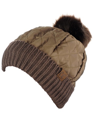 C.C Suave Acolchado Amortiguable Piel Sintética Pom Forrado Interior Puño CC Gorro Sombrero - Imagen 18 de 36