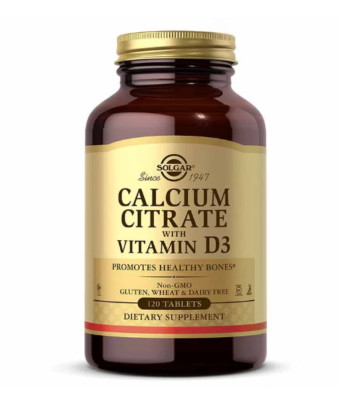 Solgar Calcium Citrate with Vitamin D3 120 Tablets EXP:11/26