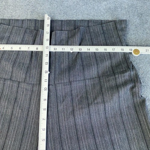 Pantalón Bravado Vintage Mujer Talla Grande 20 Gris Elastizado Rayas Cintura Alta Recto - Imagen 6 de 10