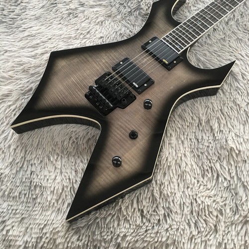 Brand New BC Rich 2010's Warlock Electric Guitar Trans Black Flame Maple Top X4 - Picture 2 of 8