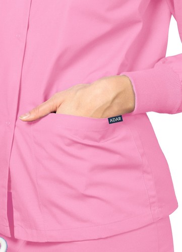 Adar Men Women Snap Front Warm Up Medical Nursing Scrub Jacket Uniform 39 colors - Picture 4 of 7