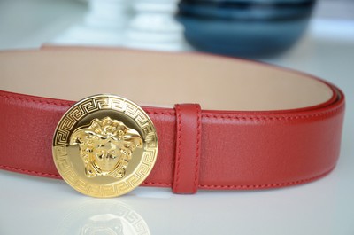 red versace belt