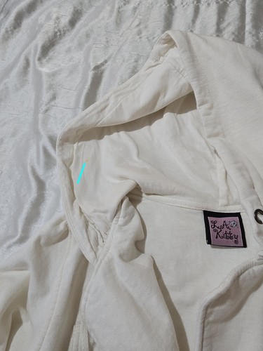 Girl's Youth L.A Kitty Ivory 3/4 Sleeve Button Up Hooded Belted Jacket Size XL - Picture 10 of 16