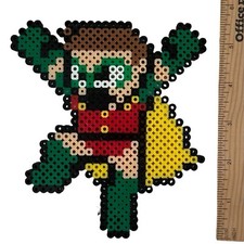 Teen Titans Go Inspired Perler Bead ROBIN Pixel Art Ornament Handmade