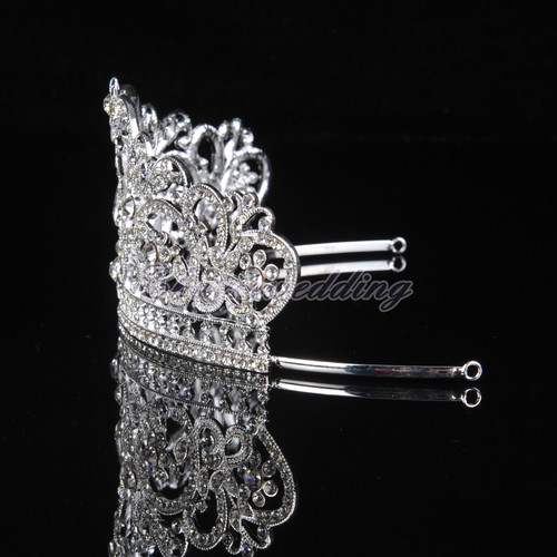 Crystal Bridal Tiara Crown Wedding Prom Pageant Crowns Rhinestone Hair Jewelry - Picture 5 of 8