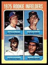 1975 TOPPS MIKE CUBBAGE/DOUG DECINCES/REGGIE SANDERS/MANNY TRILLO ROOKIE ROOKIE
