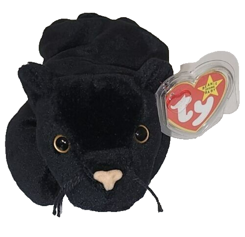 Ty Beanie Baby - SAMT der Panther (8,5 Zoll) NEU Neu mit Etikett Stofftier Spielzeug - Bild 2 von 11
