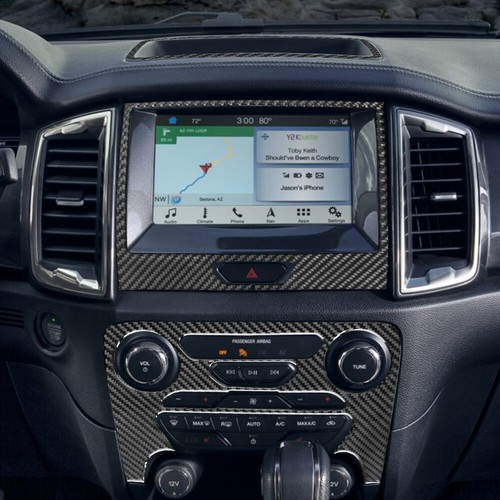 3Pcs Carbon Fiber Center Console Panel Cover Trim For Ford Ranger 2019-2022 - Picture 9 of 15