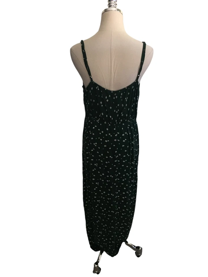 Vestido para mujer American Eagle talla XL verde floral maxi eje sin mangas Foto 2 de 4