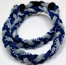 Wholesale Lot 10 - 20" Navy Blue Gray Tornado Baseball Titanium Sport Necklaces