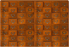 Huge 64-Drawer Wooden Storage Box Traditional Apothecary Curio Cabinet in Vintag