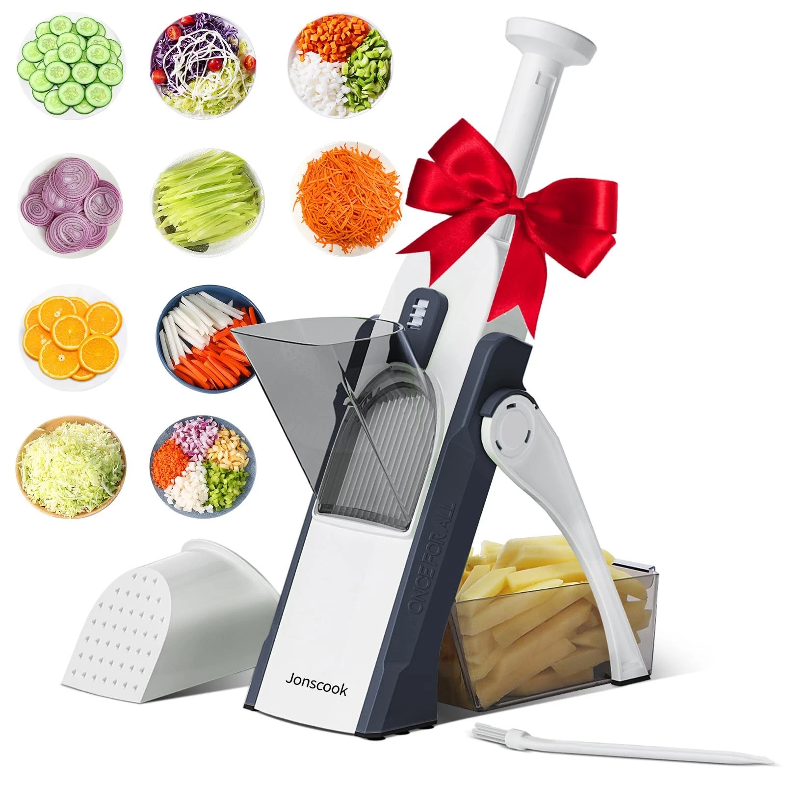 Multifunctional Kitchen Gadgets Mandoline Food Slicer, Safe Veggie Chopper Ve...