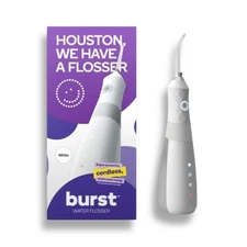 BURST Cordless Water Flosser Electric Oral Irrigator White 360° Rotating Tip