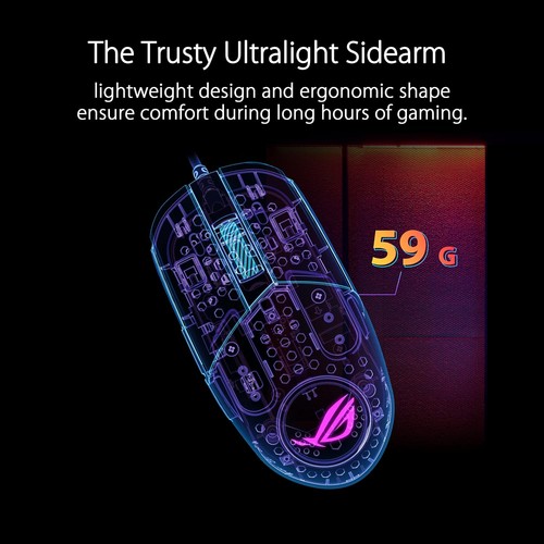 ASUS ROG Strix Impact III Gaming Mouse, Semi-Ambidextrous, Wired, Lightweight, 1 - Picture 3 of 10