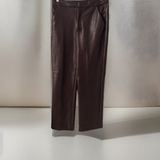 NWT Faux Leather Pants 30  X30  Fashion Nova Brown Front Pockets Faux Back Pocket