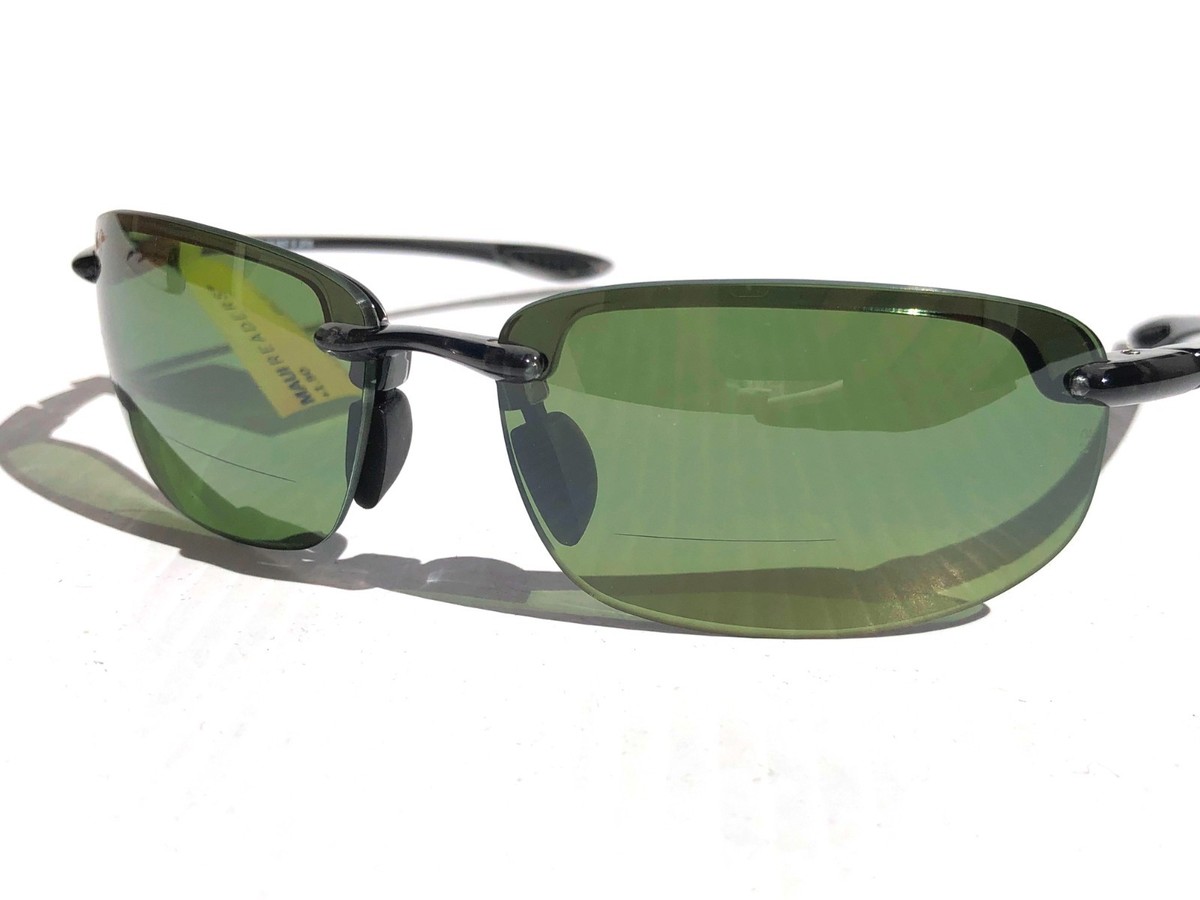 Maui Jim HOOKIPA Grey POLARIZED HT Green 1.5 READER Lens Sunglass