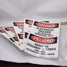 (5-Pk) SmartSigns Electrical Hazard Authorized Personnel Only Sign 10" X 14" 