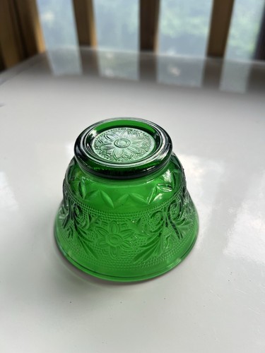 Vintage Anchor Hocking Sandwich Forest Green Custard Cup Depression Glassware US - Picture 6 of 9