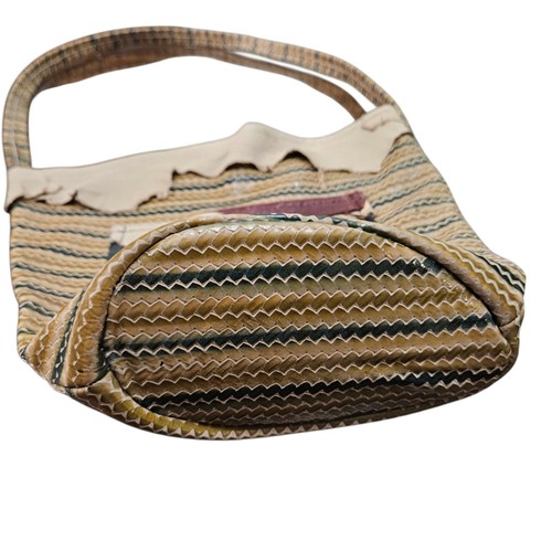 Boho Leder Patchwork Fransen Schultertasche Handtasche Festival Art to Wear Hippie - Bild 4 von 9