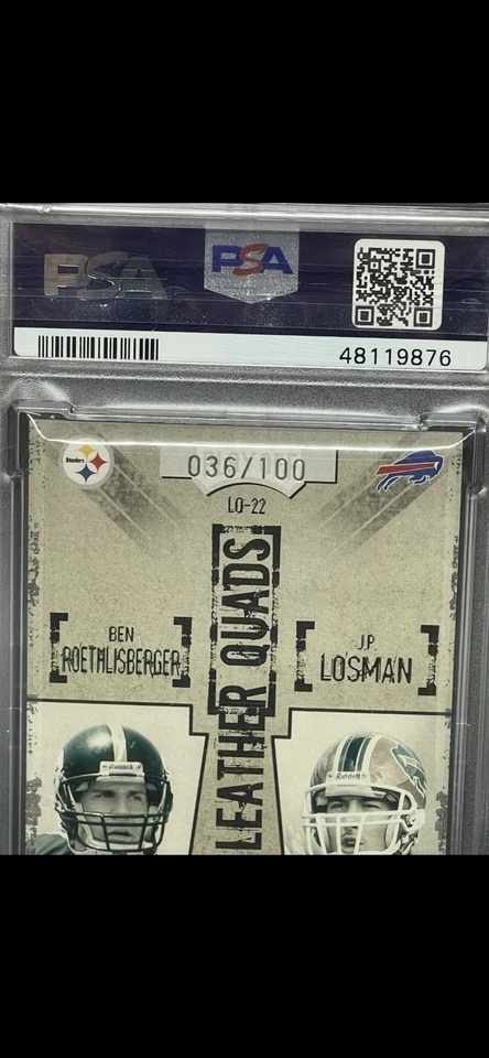 Parche Eli Manning Rookie PSA 2004 Playoff Hogg Heaven Rivers Roethlisberger/100 Foto 3 de 4