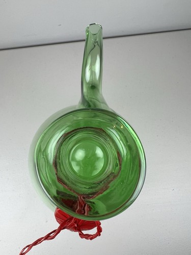 Vintage Green Glass Wine Decanter w/ Stopper Made in Italy 12" - Picture 12 of 15
