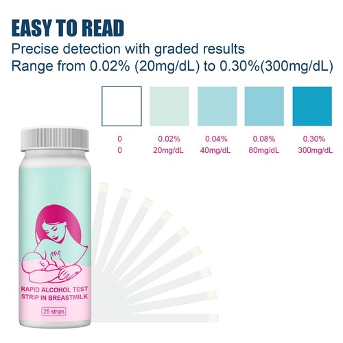 25Pcs Breastmilk Alcohol Test Strips Fast Detection Home Use Alcohol Test Strips - Picture 9 of 23