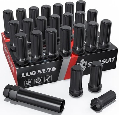  Spline Lug Nuts - Replacement for 1999-2024 M14x1.5 Black 24 Pack SplineDrive