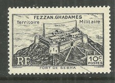 LIBYA 1N1 MINT LIGHT HINGE SEBHA FORT, FRENCH OCCUPATION ISSUE OF 1946
