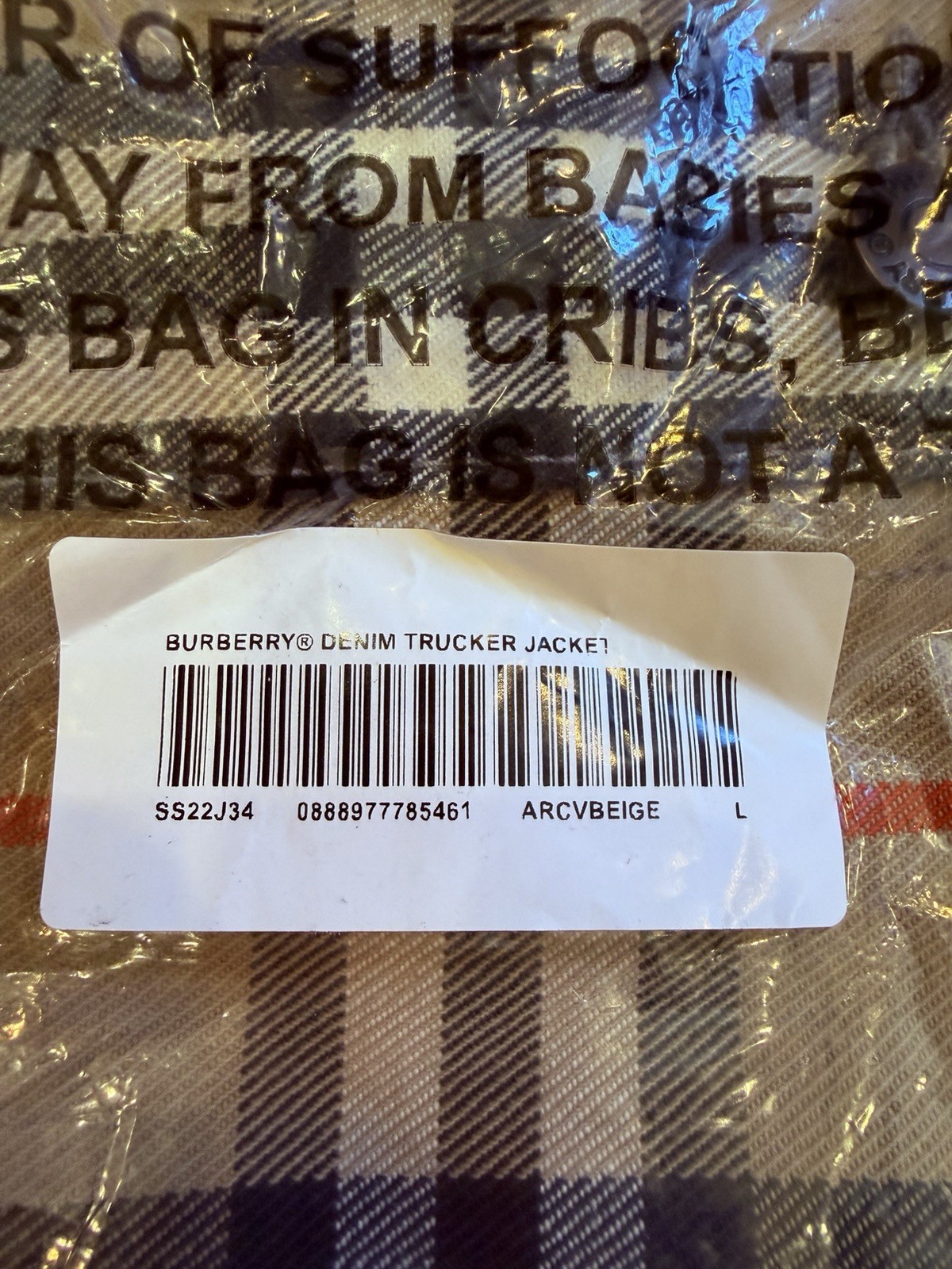 Supreme X Burberry Denim Trucker Jacket - New Beige Size Large image 10