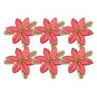  6 Pcs Wreath Decorating Supplies Holiday Ornaments Christmas Tree Flower