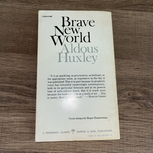 Brave New World by Aldous Huxley, 1969 1st Print PB - Picture 2 of 3