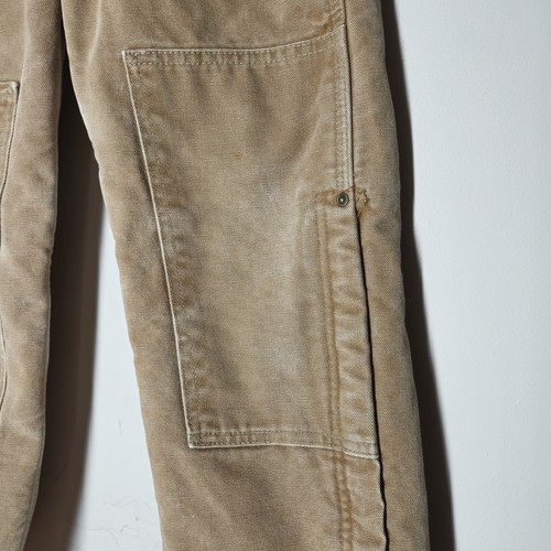 Vintage Carhartt Insulated Canvas Bib Overalls Youth Sz Medium Brown Y09 BRN USA - Picture 4 of 7