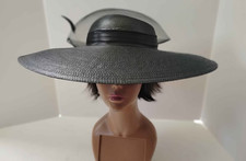 Women's Black Straw Hat Extra Wide Brim Church Kentucky Derby New