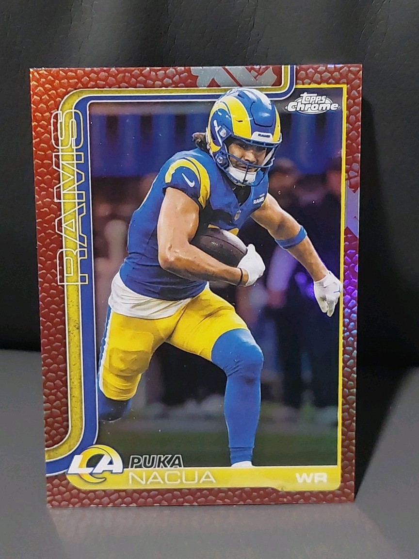 KONAMI コレクションカード スナッチャー ノーマルカード90種類フルコンプ 2025 Topps Chrome Puka Nacua Football Leather Refractor #166 Rams