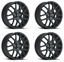 Set 4 17" Vision Street 426H Cross Matte Black Wheels 17x7.5 5x112 Rims 38mm