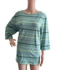 Joy women's T-shirt Violetta 3/4 sleeve striped malachite stripe size 48 50