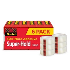 Scotch Super-Hold Tape, 6 Rolls, 50 More Adhesive, Trusted Favorite, 3/4 x 800