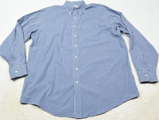 Brooks Brothers MADISON Oxford Shirt Mens 17.5 Blue White Plaid Long Sleeve