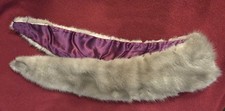 VTG Gray Mink Collar Genuine Real Natural Fur 32" X 4" Satin Lined