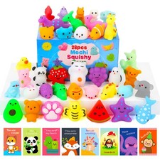 Squishy Toys, 28 Pack Squishies and Cards Party Favors for Kids 4-8 8-12 Trea...
