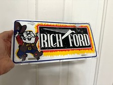 Vtg Rich Ford Sign Advertising Display Dealership License Plate Gas Oil Vtg Rich Ford Sign Advertising Display Dealership License Plate Gas Oil