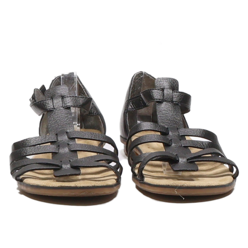 RIEKER Gladiator Sandals Black Leather Womens UK 8 - Picture 4 of 6