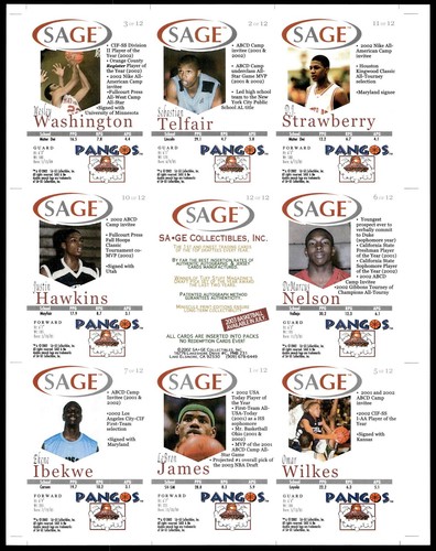 2002-03 Lebron James Rookie SAGE Pangos High School Uncut Sheet Green *JP2064 - Bild 2 von 2