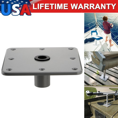 #ad 1PC Aluminum Boat Seat Base 7quot; x 7quot; Boat Seat Pedestal W 3 4quot; Pin Post Socket $28.99