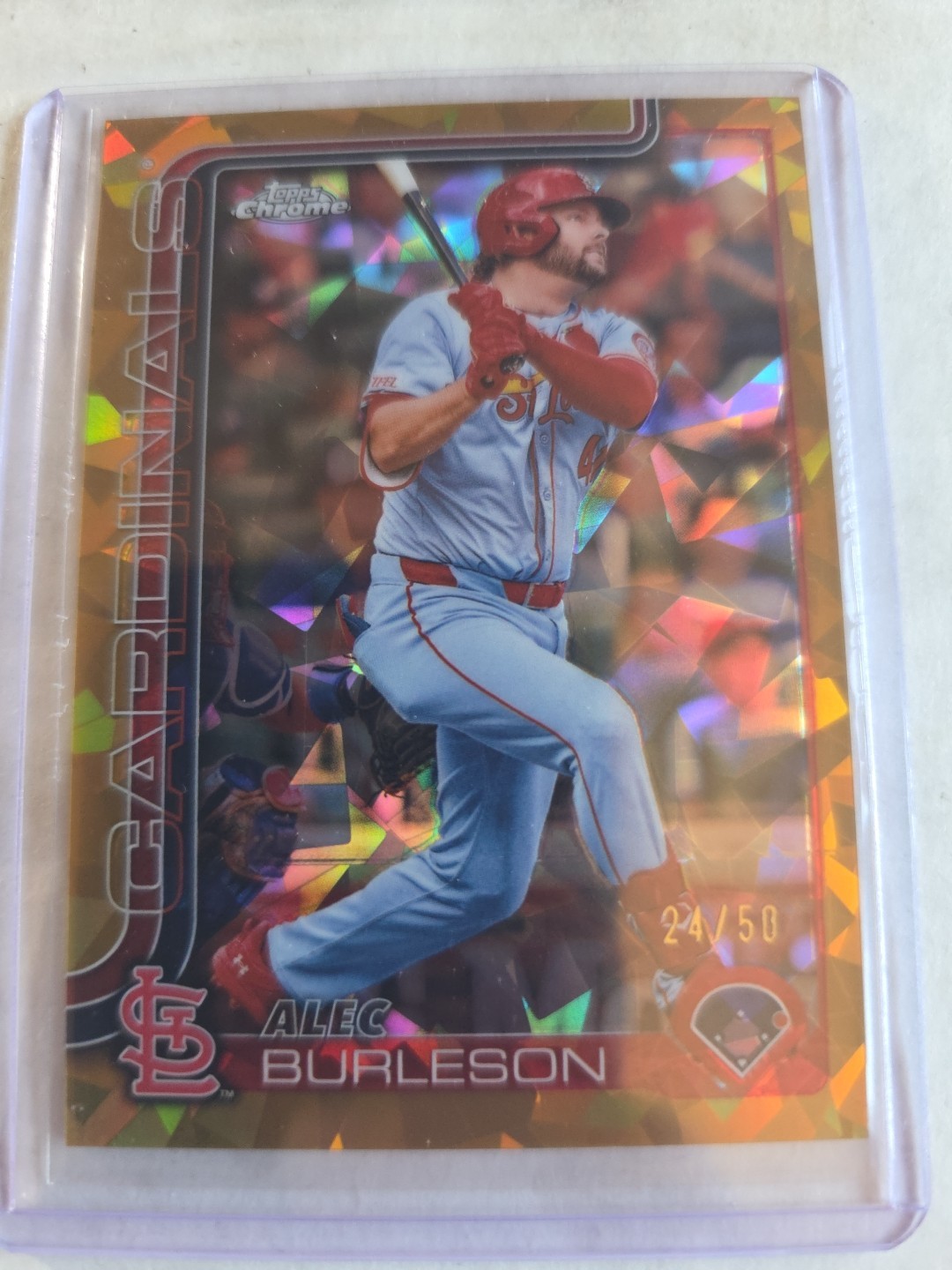 2025 Topps Chrome Sapphire Alec Burleson  #24/50 St Louis Cardinals