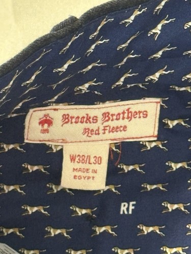 Brooks Brothers rot Fleece Anzughose Herren 38 x 30 blau Baumwolle plissiert neu mit Etikett $ 140 - Bild 6 von 16