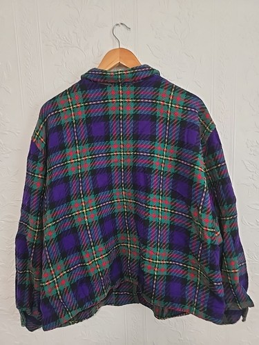 Vintage Pendleton Wool Jacket Women’s 2X Plaid Purple Green Red Made in USA - Picture 11 of 15