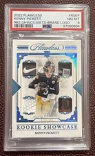 2022 Panini Flawless Kenny Pickett Rookie Showcase Quad Patch Rookie RC /2 PSA 8
